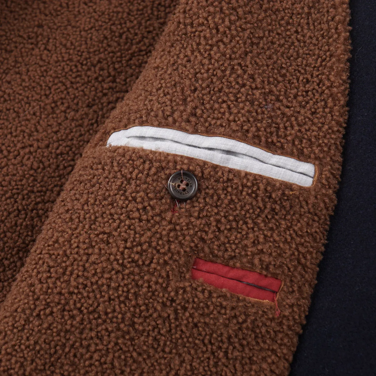 Brunello Cucinelli Cashmere Coat with Shearling Lining