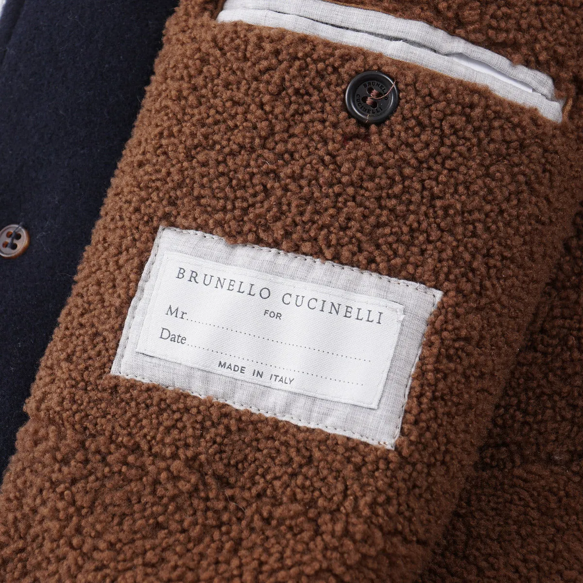 Brunello Cucinelli Cashmere Coat with Shearling Lining
