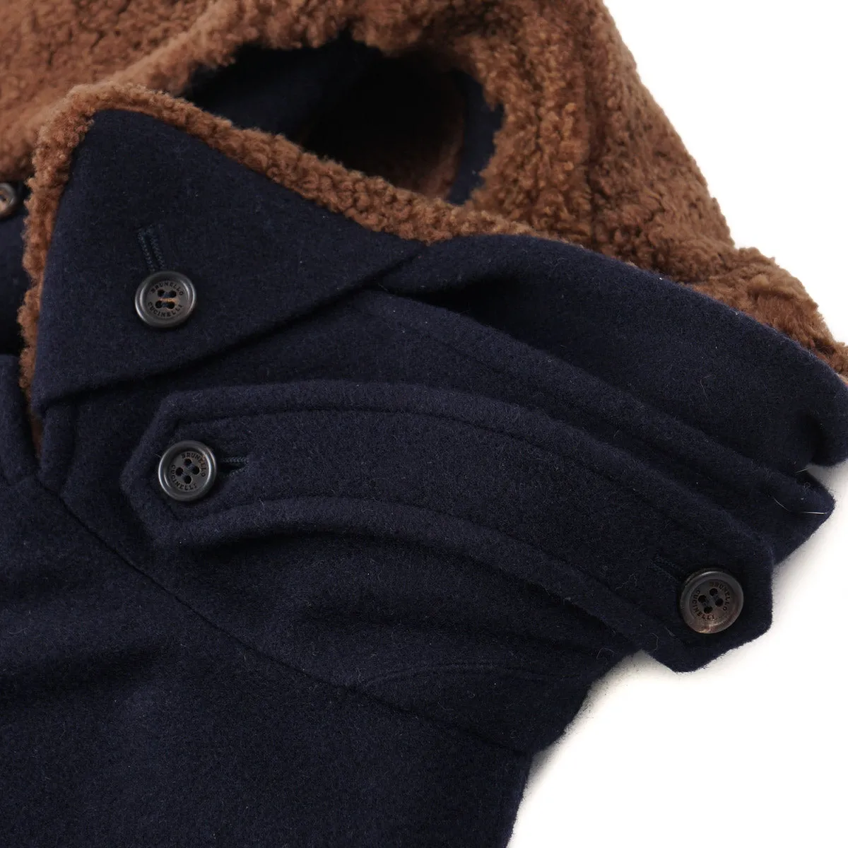 Brunello Cucinelli Cashmere Coat with Shearling Lining