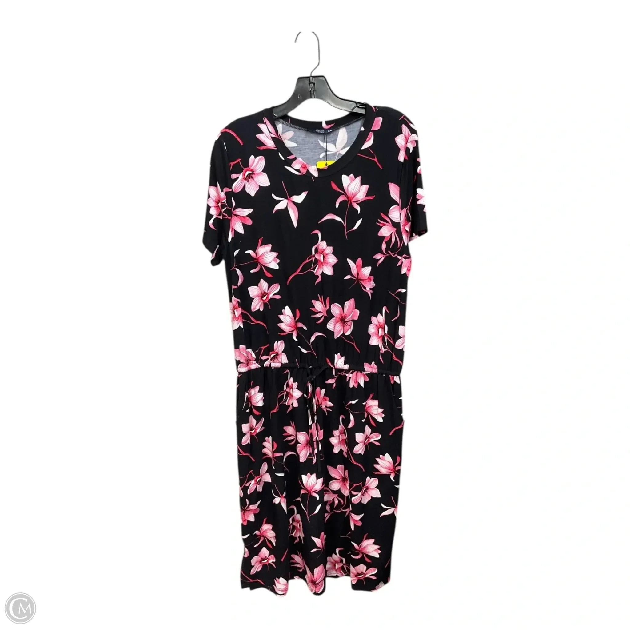 Dress Casual Midi By Clothes Mentor In Black & Pink. Size: Xl