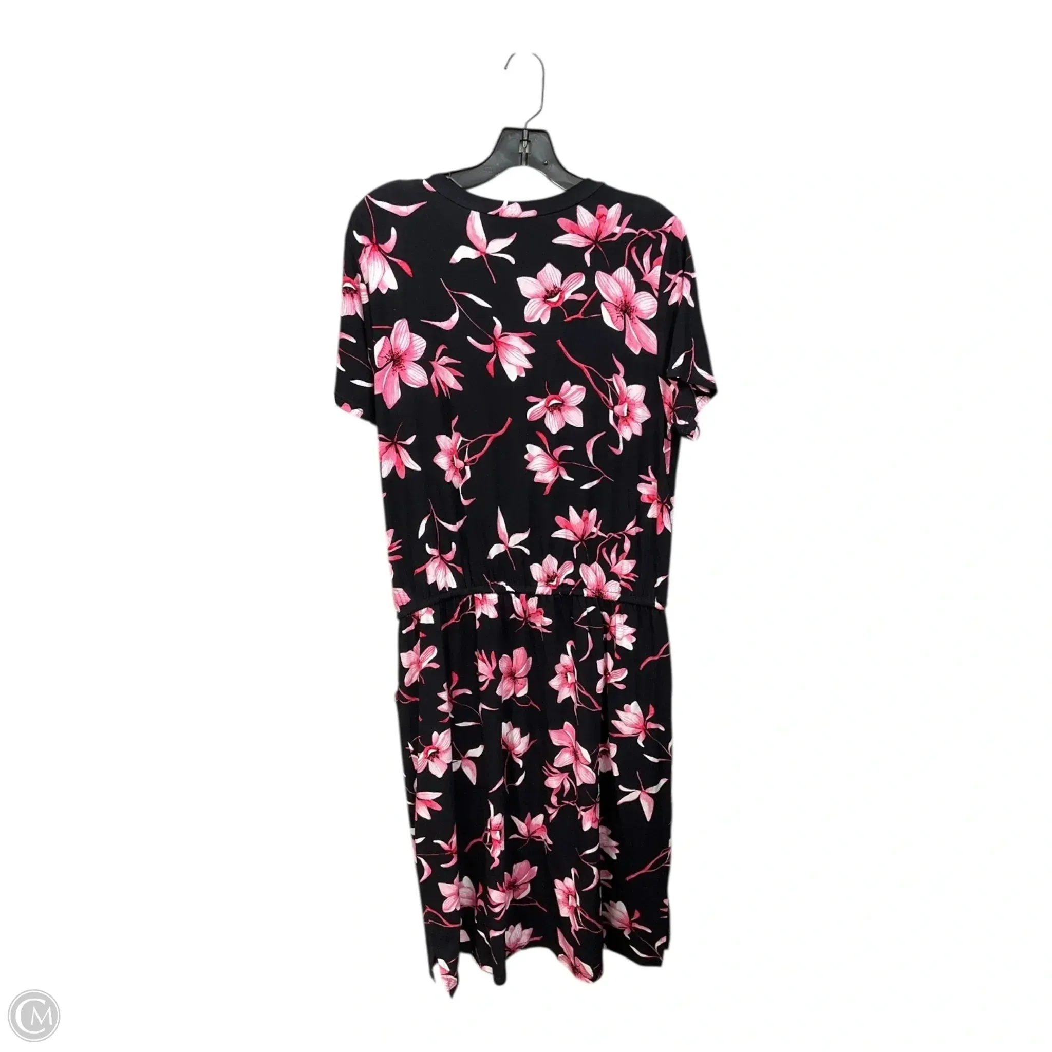 Dress Casual Midi By Clothes Mentor In Black & Pink. Size: Xl