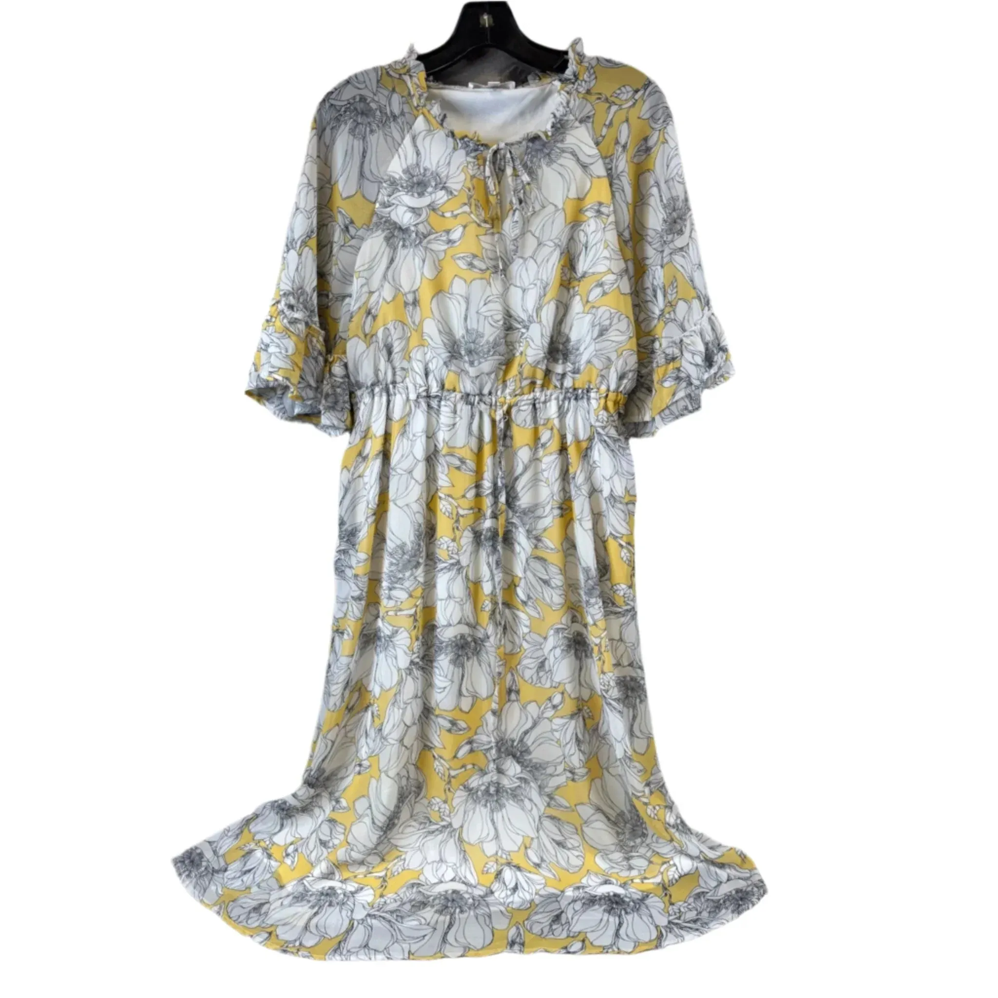 Dress Casual Midi By Clothes Mentor In Black & Yellow. Size: M