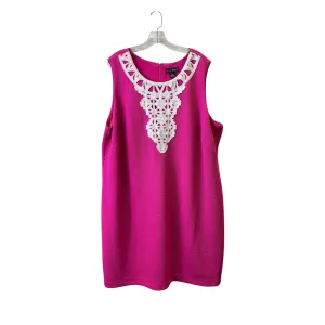 Dress Casual Midi By Jessica Howard In Pink & White. Size:2X