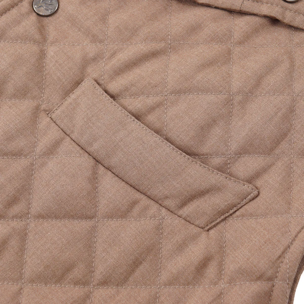 Isaia Quilted Padded Lambskin Suede Vest