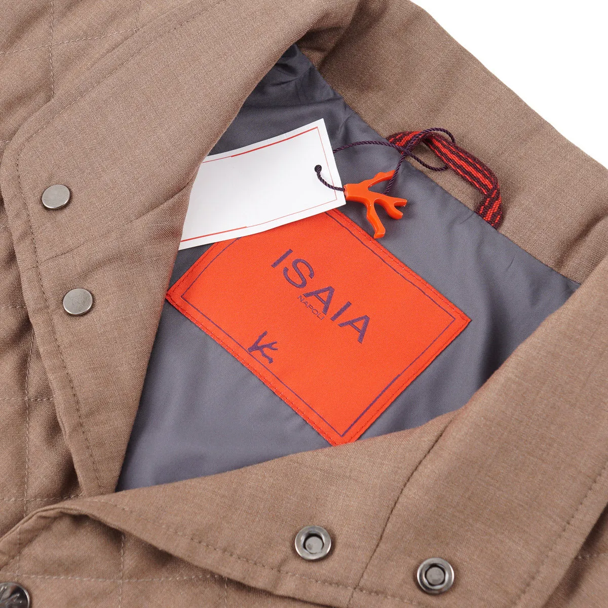 Isaia Quilted Padded Lambskin Suede Vest