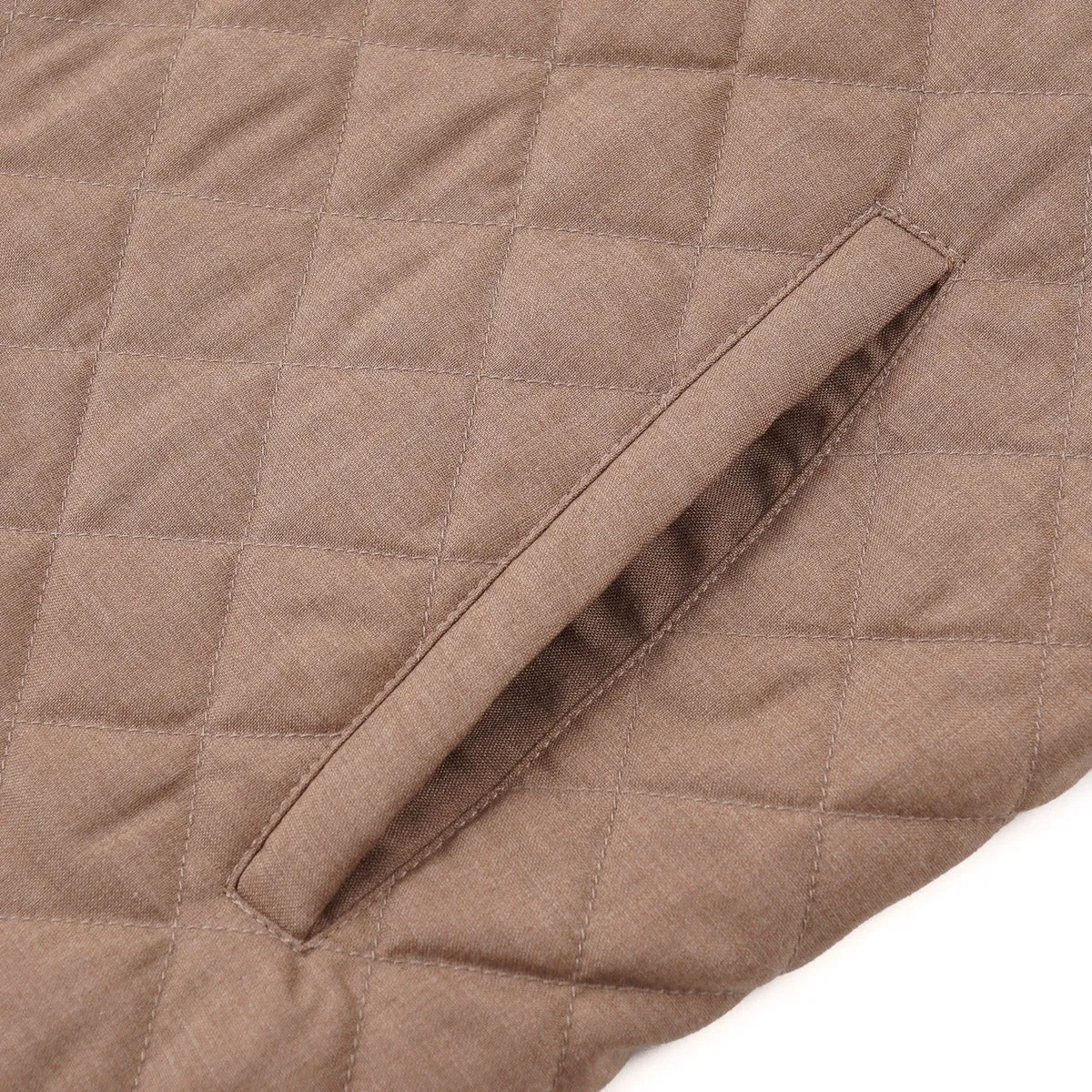 Isaia Quilted Padded Lambskin Suede Vest