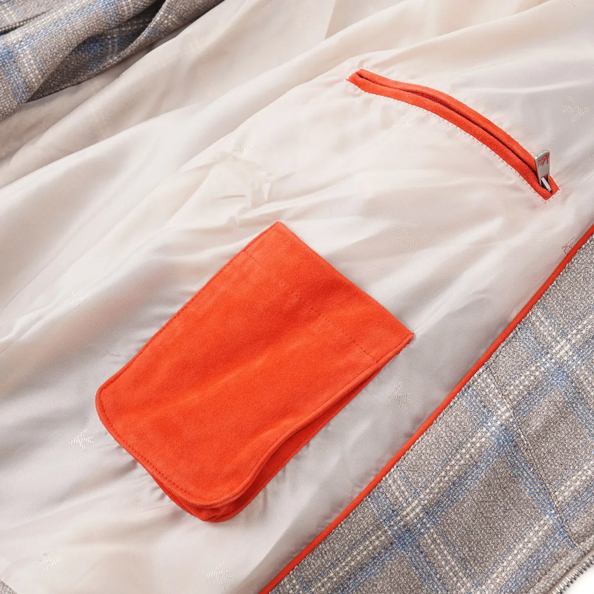 Isaia Wool-Silk-Linen Moto Jacket