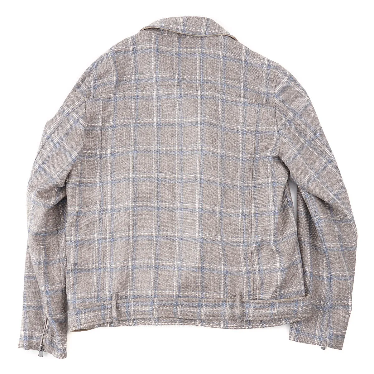 Isaia Wool-Silk-Linen Moto Jacket