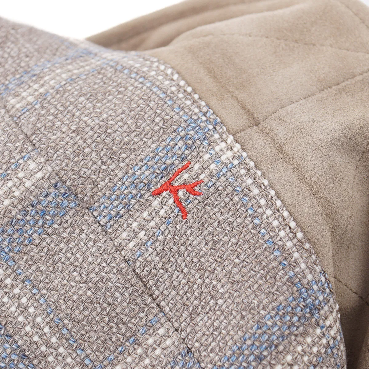Isaia Wool-Silk-Linen Moto Jacket