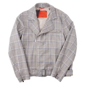 Isaia Wool-Silk-Linen Moto Jacket