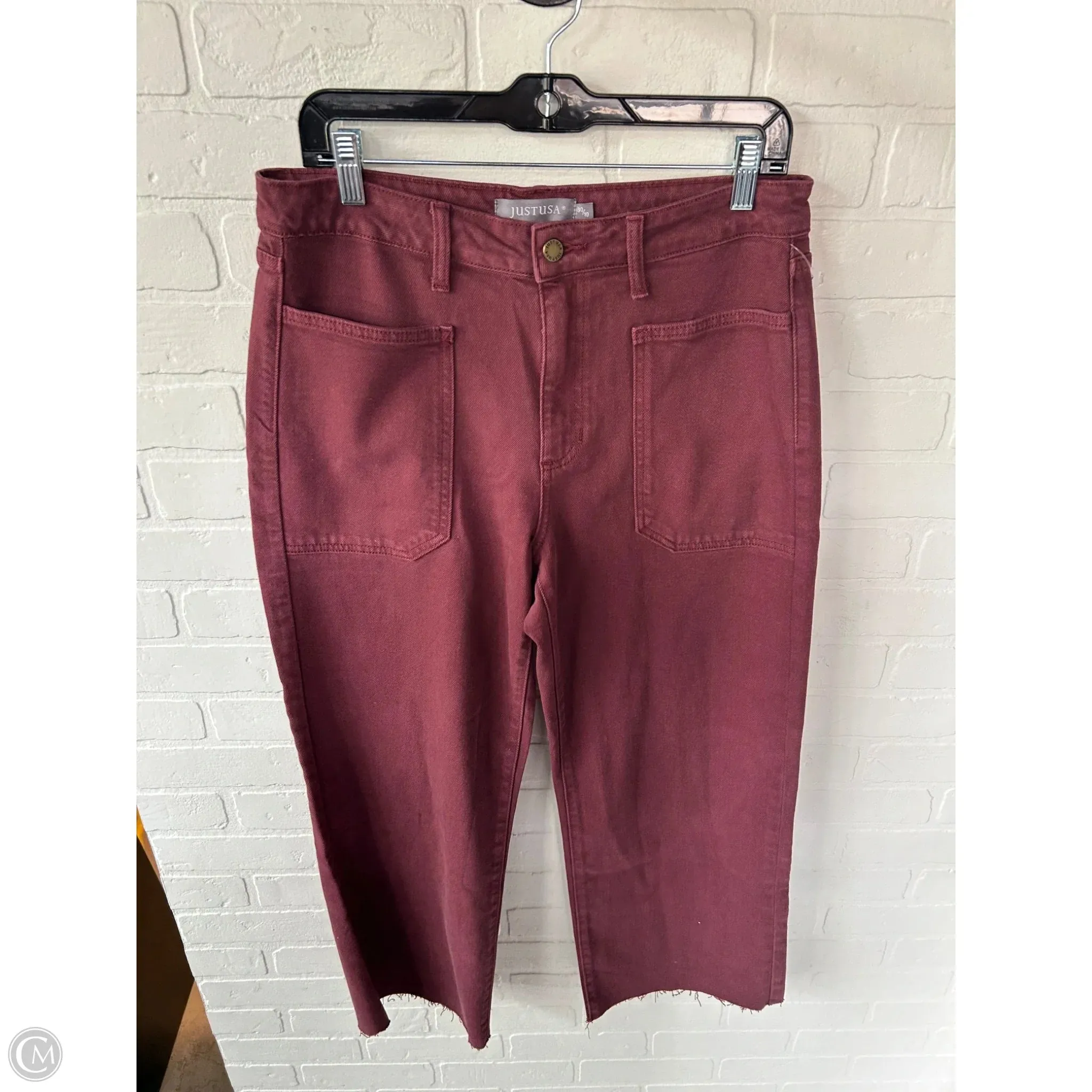 Jeans Wide Leg By Clothes Mentor In Red Denim. Size: 10