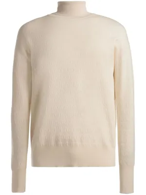 Monogram-Jacquard Roll-Neck Jumper