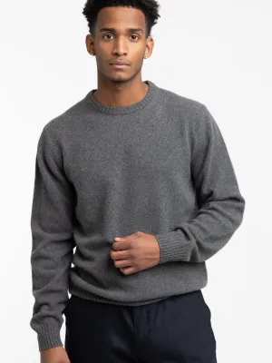 Mottled Grey Cashmere Crewneck Sweater