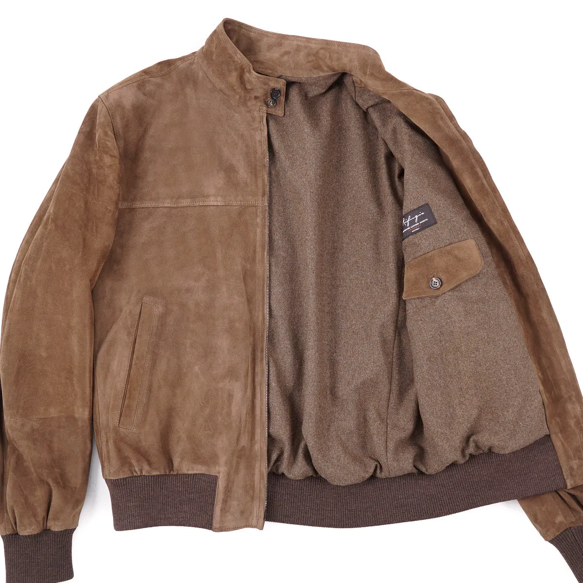 Rifugio Wool-Lined Suede Bomber Jacket