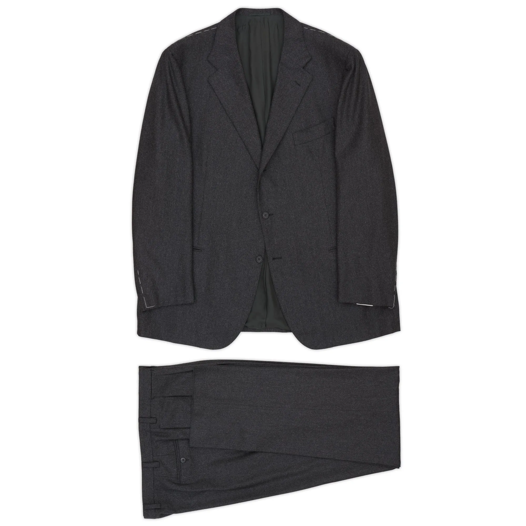 Sartoria CESARE ATTOLINI Napoli Handmade Gray Super 110's Suit 62 NEW US 52