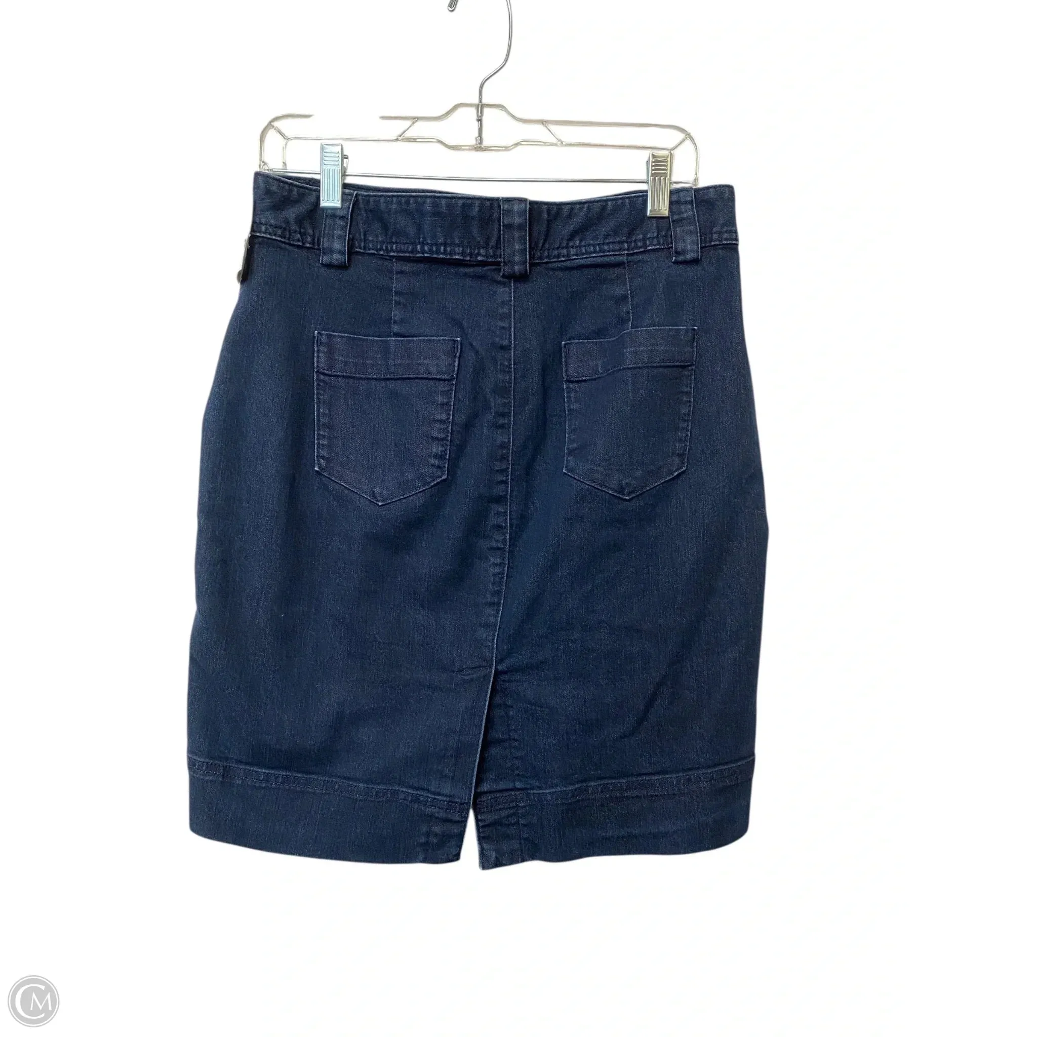 Skirt Midi By Dana Buchman In Blue Denim. Size: 6