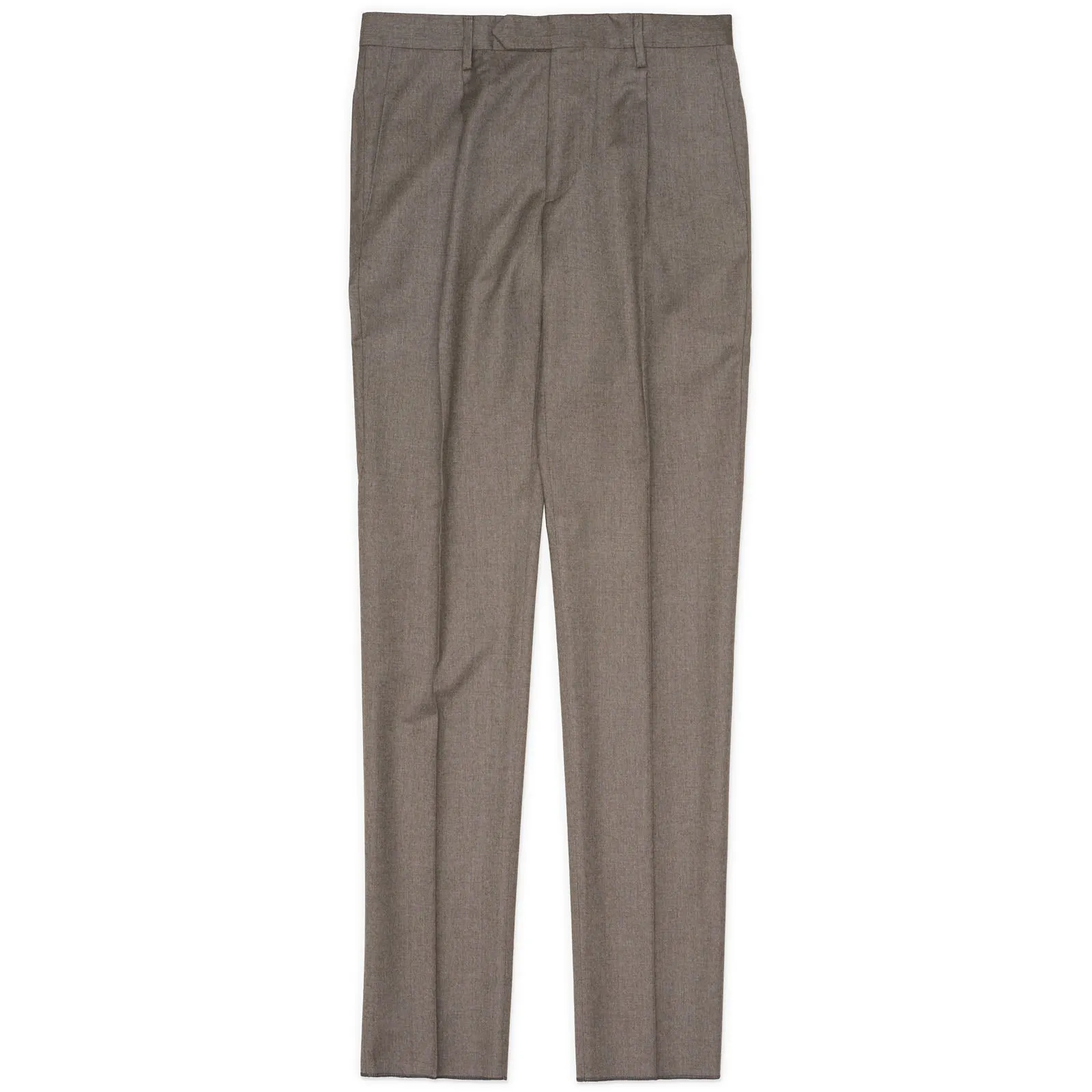 VANNUCCI MILANO Handmade Taupe Stretch Flannel Dress Pants EU 46 NEW US 30